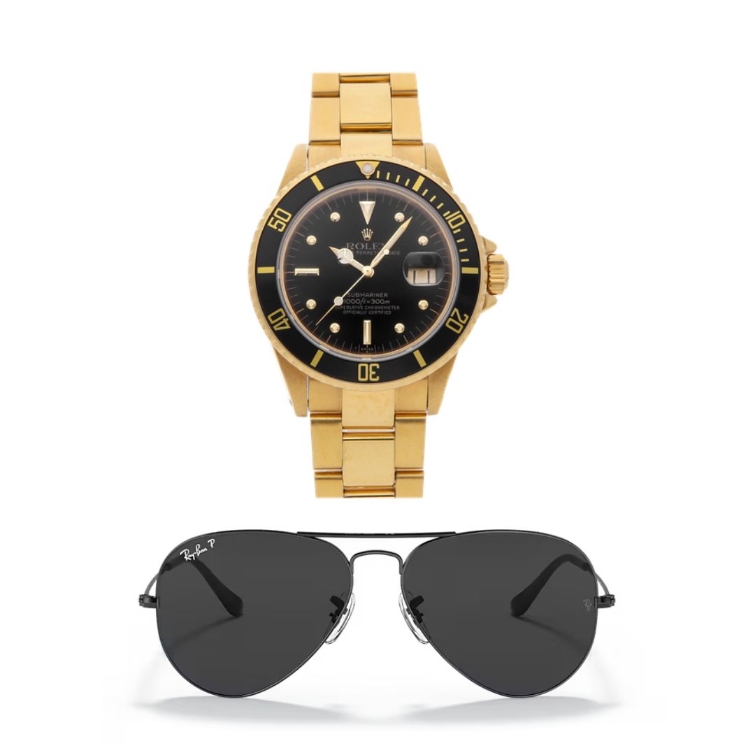 RLX SUBMARINER DORADO+AVIATOR NEGRA